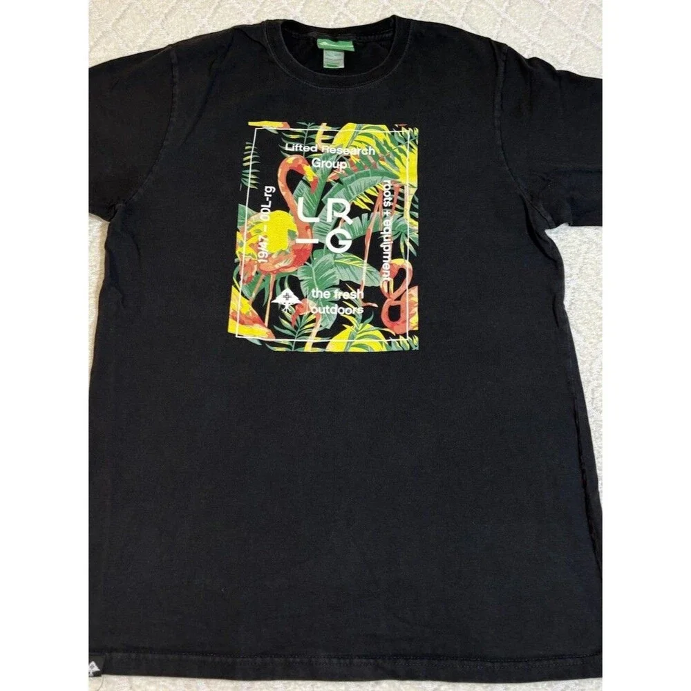 Vintage Y2K LRG Lifted Research Group Flamingos Tropical Fresh Outdoors Shirt M